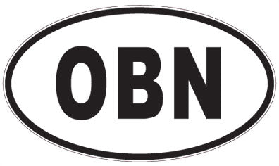 OBN - 3 Letter Initials Oval Sticker