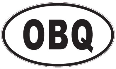 OBQ - 3 Letter Initials Oval Sticker