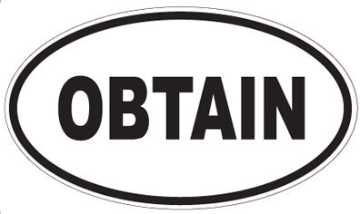 OBTAIN - Oval Sticker
