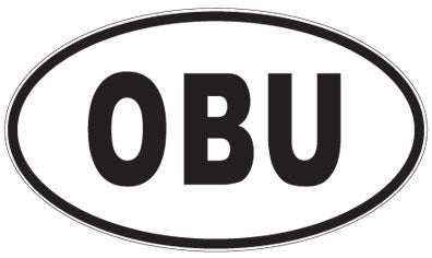 OBU - 3 Letter Initials Oval Sticker