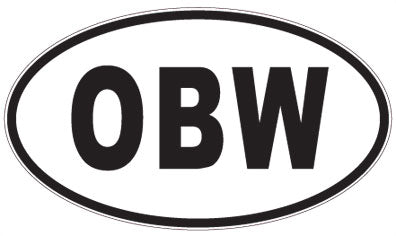 OBW - 3 Letter Initials Oval Sticker