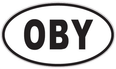 OBY - 3 Letter Initials Oval Sticker