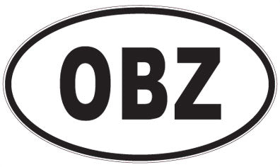 OBZ - 3 Letter Initials Oval Sticker