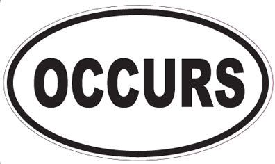 OCCURS - Oval Sticker