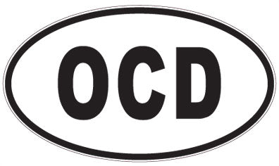 OCD - 3 Letter Initials Oval Sticker