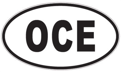 OCE - 3 Letter Initials Oval Sticker