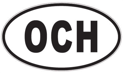 OCH - 3 Letter Initials Oval Sticker