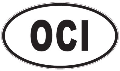 OCI - 3 Letter Initials Oval Sticker