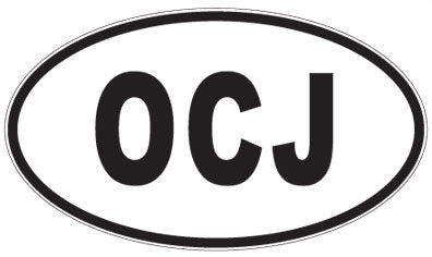 OCJ - 3 Letter Initials Oval Sticker