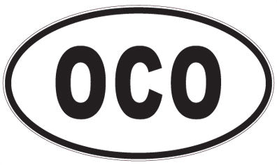 OCO - 3 Letter Initials Oval Sticker