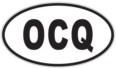 OCQ - 3 Letter Initials Oval Sticker