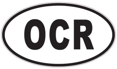 OCR - 3 Letter Initials Oval Sticker
