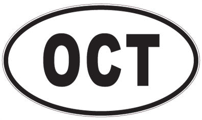 OCT - 3 Letter Initials Oval Sticker