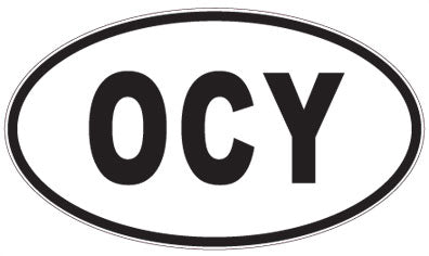 OCY - 3 Letter Initials Oval Sticker