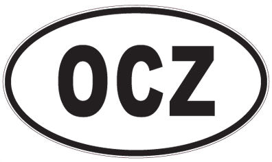 OCZ - 3 Letter Initials Oval Sticker