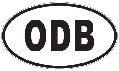 ODB - 3 Letter Initials Oval Sticker