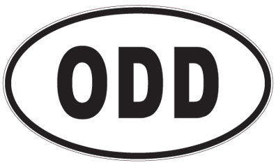 ODD - 3 Letter Initials Oval Sticker