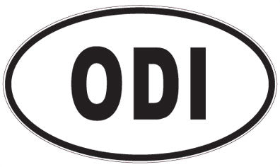 ODI - 3 Letter Initials Oval Sticker