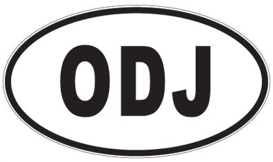 ODJ - 3 Letter Initials Oval Sticker