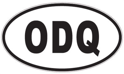 ODQ - 3 Letter Initials Oval Sticker