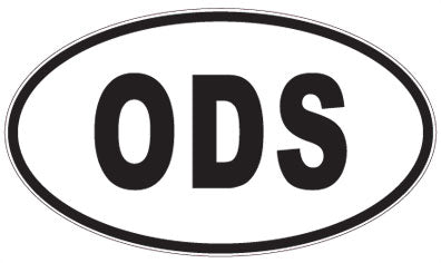 ODS - 3 Letter Initials Oval Sticker
