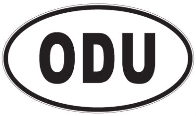 ODU - 3 Letter Initials Oval Sticker