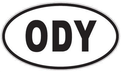 ODY - 3 Letter Initials Oval Sticker