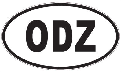 ODZ - 3 Letter Initials Oval Sticker