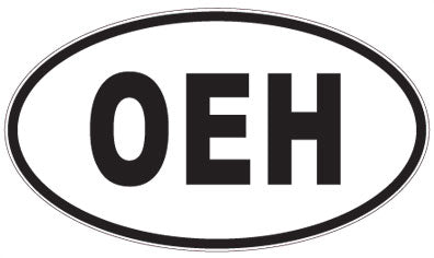 OEH - 3 Letter Initials Oval Sticker