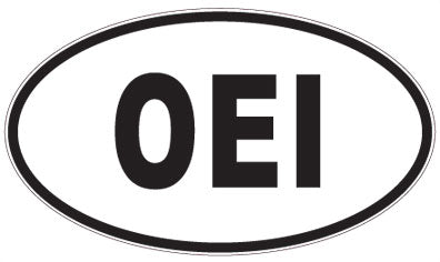 OEI - 3 Letter Initials Oval Sticker