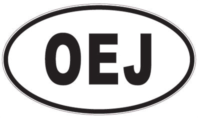 OEJ - 3 Letter Initials Oval Sticker
