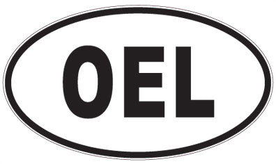 OEL - 3 Letter Initials Oval Sticker