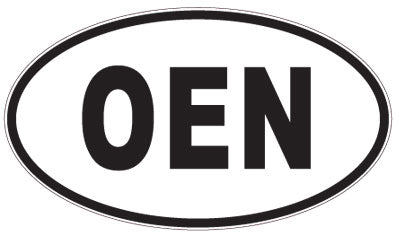 OEN - 3 Letter Initials Oval Sticker