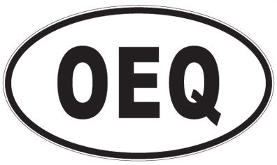OEQ - 3 Letter Initials Oval Sticker