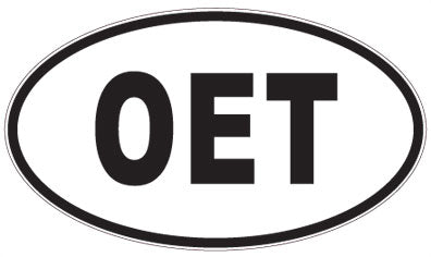 OET - 3 Letter Initials Oval Sticker