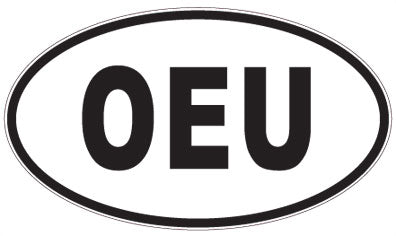 OEU - 3 Letter Initials Oval Sticker