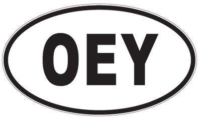 OEY - 3 Letter Initials Oval Sticker