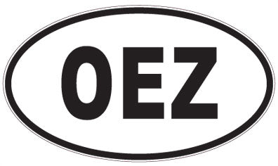 OEZ - 3 Letter Initials Oval Sticker
