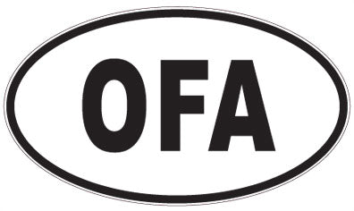 OFA - 3 Letter Initials Oval Sticker