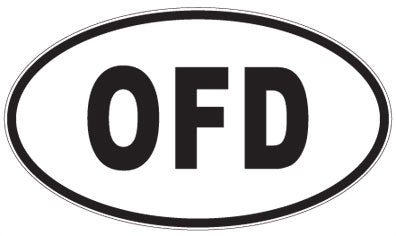 OFD - 3 Letter Initials Oval Sticker