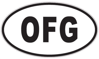 OFG - 3 Letter Initials Oval Sticker