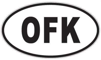 OFK - 3 Letter Initials Oval Sticker