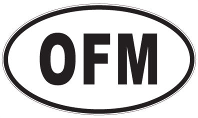 OFM - 3 Letter Initials Oval Sticker