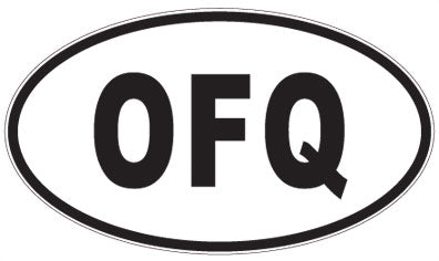 OFQ - 3 Letter Initials Oval Sticker