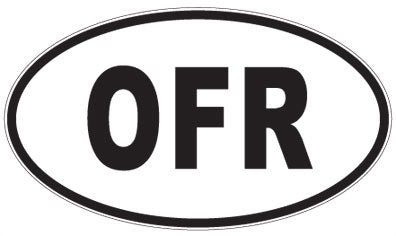 OFR - 3 Letter Initials Oval Sticker