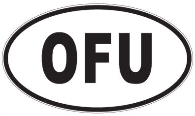 OFU - 3 Letter Initials Oval Sticker