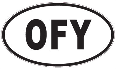 OFY - 3 Letter Initials Oval Sticker