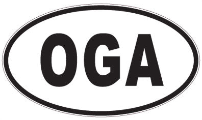 OGA - 3 Letter Initials Oval Sticker
