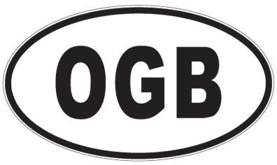 OGB - 3 Letter Initials Oval Sticker