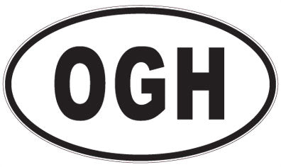 OGH - 3 Letter Initials Oval Sticker